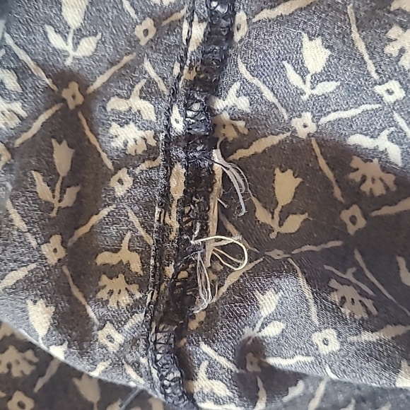 GAP 🐦 Vtg Y2K 🌾 Lightweight Long-sleeve Cornflower Blue Floral Blouse 🪺 Sz S - Picture 6 of 16